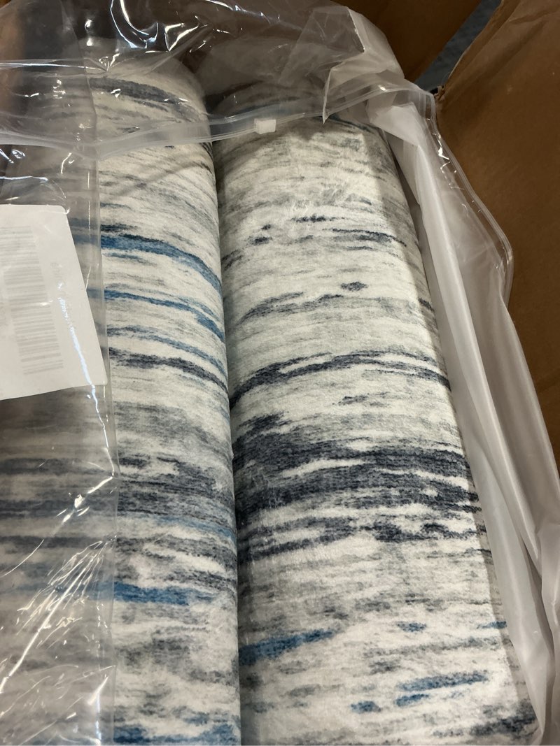 Condition photo showing Good Condition for Art&Tuft Washable Rug, Anti-Slip Backing Abstract Area Rugs, Stain Resistant Rugs for Living Room, Foldable Machine Washable Area Rug(03-Bluegrey, 8'x10') 03-blue/Grey 8' x 10' (Rectangular)