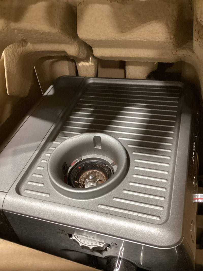 Condition photo showing As Is for Not tested Breville Barista Express Impress Espresso Machine BES876DBL, Damson Blue