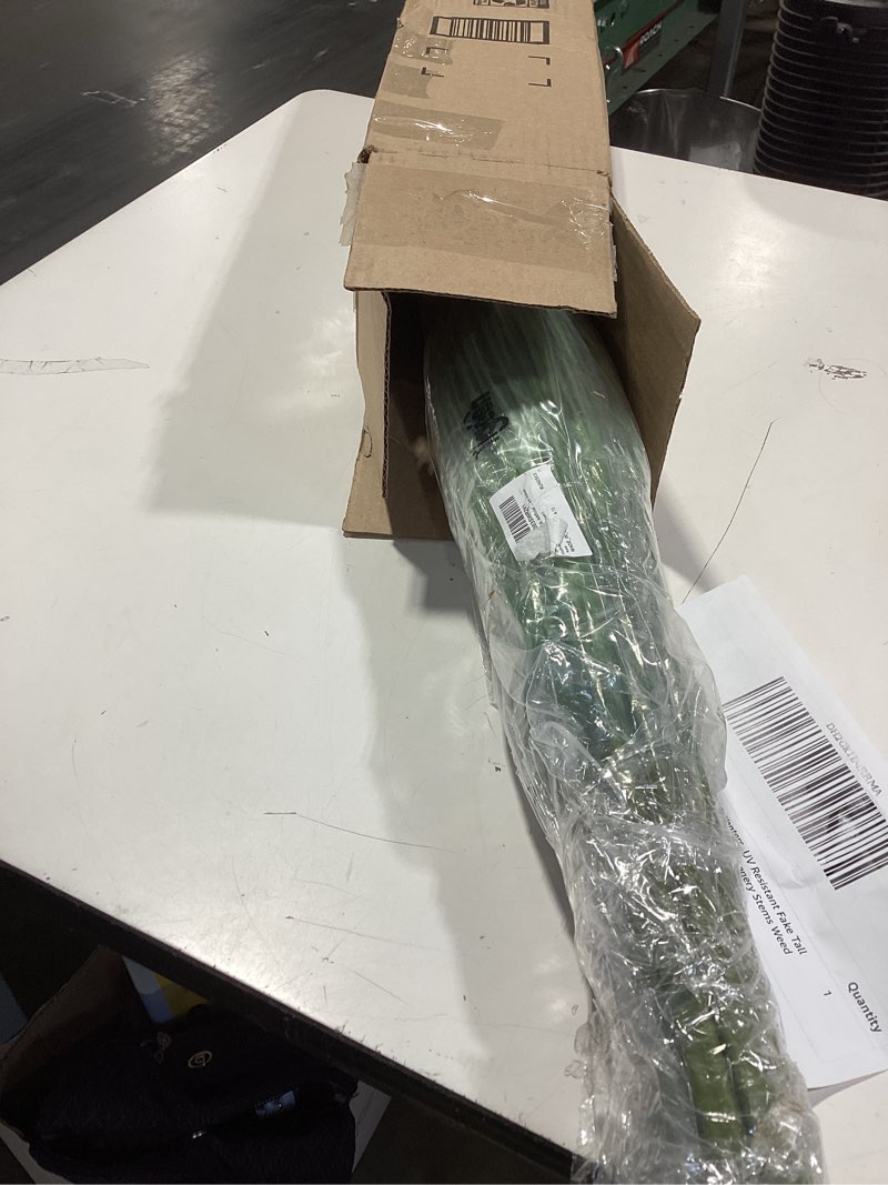 Condition photo showing Good Condition for tigeen 12 pcs 33 inch artificial grass plants, faux shrubs wheat grass, tall fake plants for outdoor decor, artificial greenery stems weed for room indoor home vase decor (green) green 12