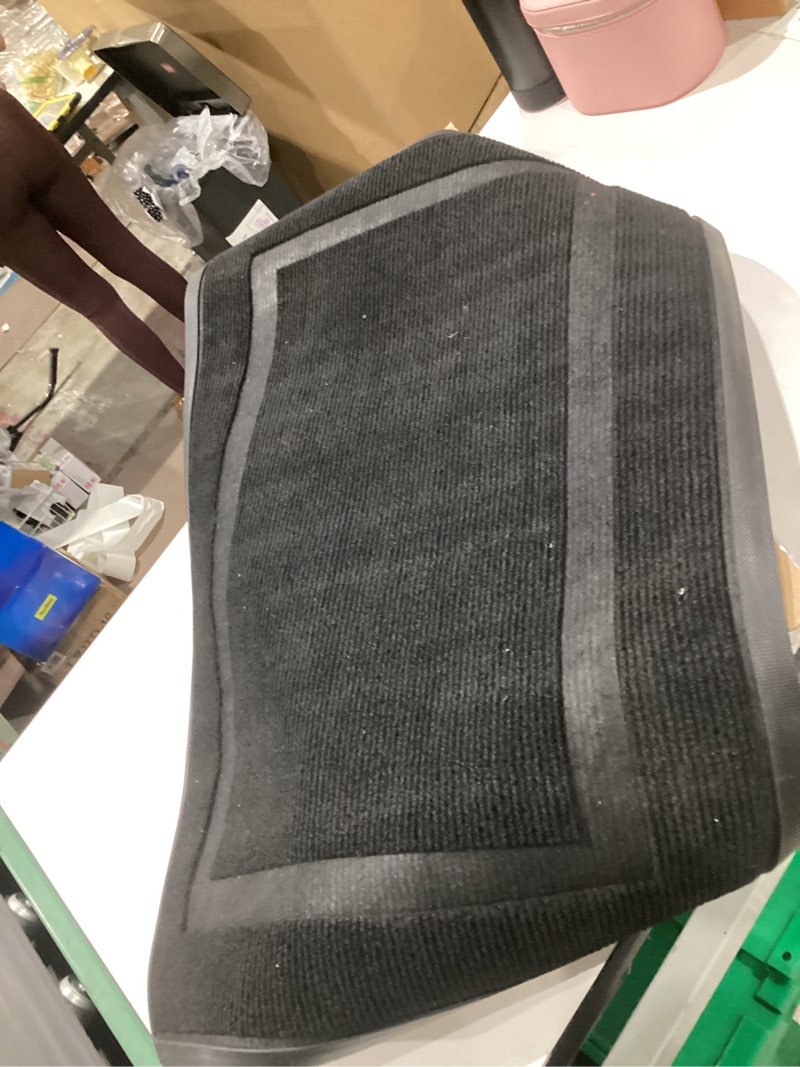 Condition photo showing Good Condition for olanly front door mat indoor outdoor entrance, waterproof all-season, all-weather doormat, sturdy natural rubber, fade resistant, low profile, easy clean patio porch entryway mat, 59x35, grey grey classic border rectangular 59" x 35"