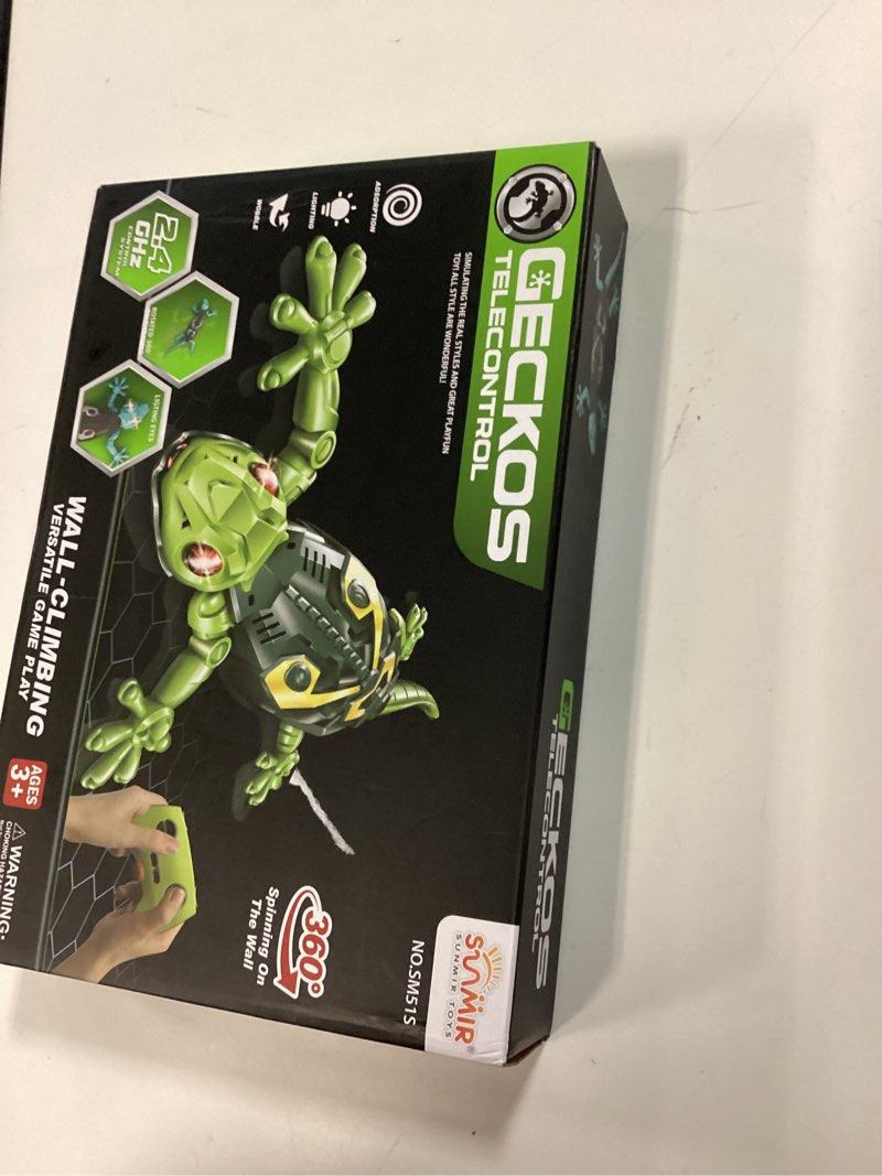Condition photo showing New/Like New for ketiee rc wall crawler gecko: wall climbing gecko toy for kids, remote control climbing lizard with led glowing eyes, rechargeable floor ceiling crawling robot toy gifts for boys girls 3+years old grey blue