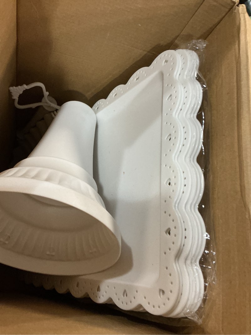 Condition photo showing As Is for 12 Pcs Dessert Table Display Stand Set Include 5 Square Cupcake Stand Holder Tier Tower 1 Cake Holder 6 Rectangular Serving Tray Combo for Party Birthday Baby Shower Wedding (White,White)