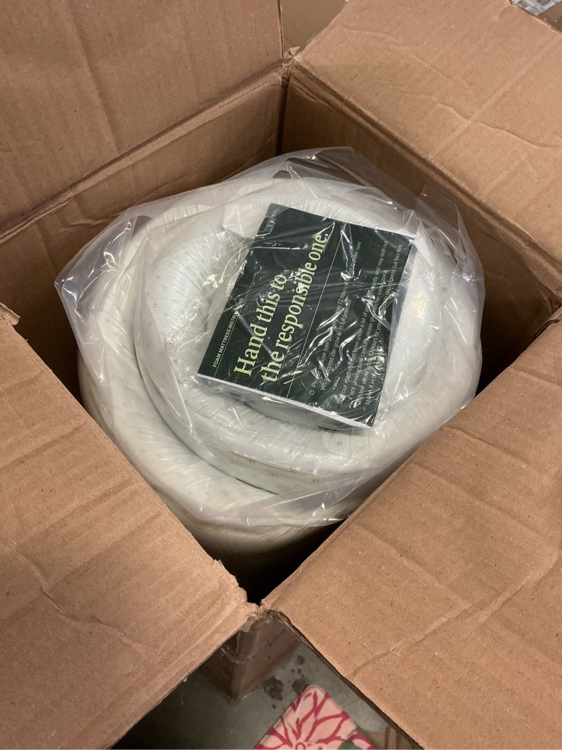 Condition photo showing New/Like New for ZINUS 6 Inch Queen Green Tea Memory Foam Mattress [New Version], Fiberglass free, Medium Firm Feel, Zoned Pressure Relief, Certified Safe Foams & Fabric, Mattress in A Box White Queen 6" New Small Box