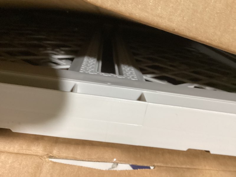 Condition photo showing Good Condition for MYPET North States Paws Portable Pet Gate: 26-40" Wide. Pressure Mount. No tools needed. Made in USA. Dog Gate 23" Tall, Expandable, Durable Dog Gates for Doorways, Light Gray