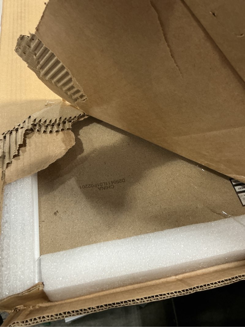 Condition photo showing New/Like New for U Brands Farmhouse Linen Bulletin Board, 30" x 20", White Wood Frame, Wall Mounted Pin Board for Home Office, Classroom & Kitchen, Includes Push Pins 30"x20" Natural Linen