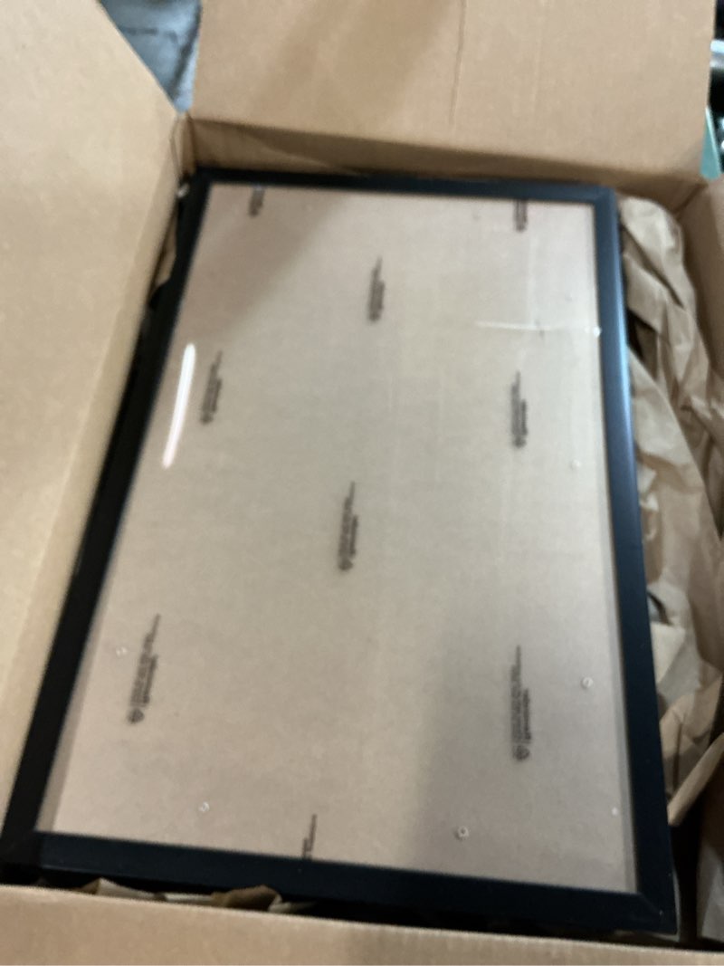 Condition photo showing As Is for HUKONHEP 12x19 Black Picture Frames, Photos Frame with Plexiglass, Wall Gallery Photo Frames, Horizontal and Vertical for Wall Mounting, Home Office Decoration