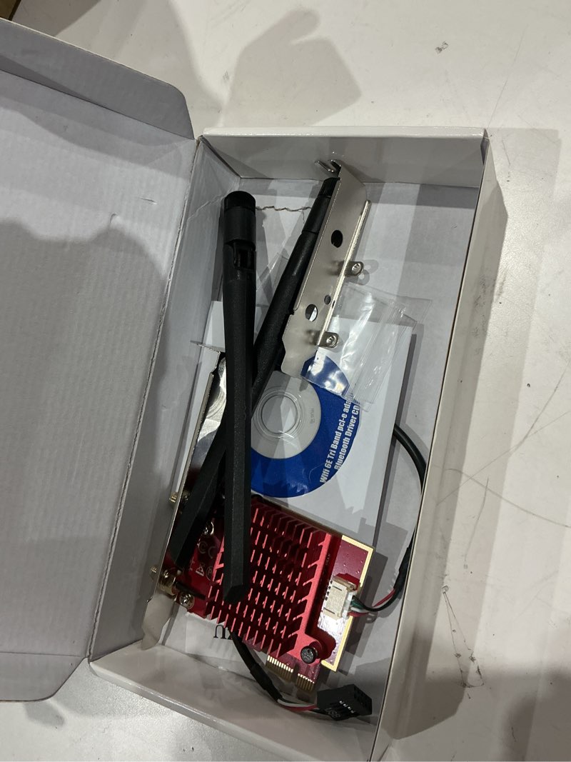 Condition photo showing Good Condition for WiFi 6E PCIe Card | Intel AX210 Chip | 5400Mbps Tri-Band 2.4GHz/5GHz/6GHz | Bluetooth 5.3 | Low Latency Wireless Adapter for Gaming & Streaming | Windows 10/11 Compatible