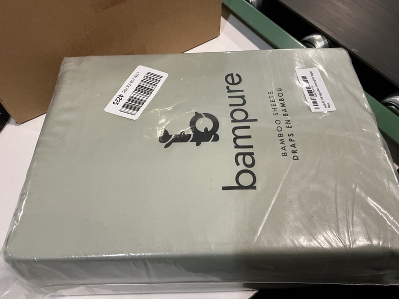 Condition photo showing New/Like New for BAMPURE Luxury Series King Sheet Set - 100% Viscose derived from Bamboo Sheets King Size - Super Soft Viscose Bamboo Cooling Sheets for Hot Sleepers -Up to 16’’ Deep Pocket King Sheet Set (Seaglass) Seaglass King - 4 Pieces Set