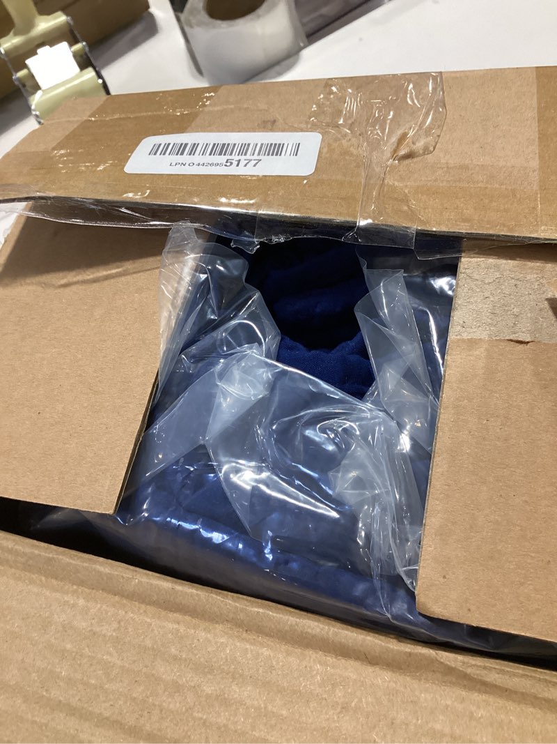 Condition photo showing Good Condition for Love's cabin King Size Quilt Set Navy Blue Bedspreads - Soft Bed Summer Lightweight Bedspread Comforter - Modern Style Coin Pattern Coverlet for All Season - 3 Pieces (1 Quilt, 2 Pillow Shams) King (106"x96") Coin Pattern Navy