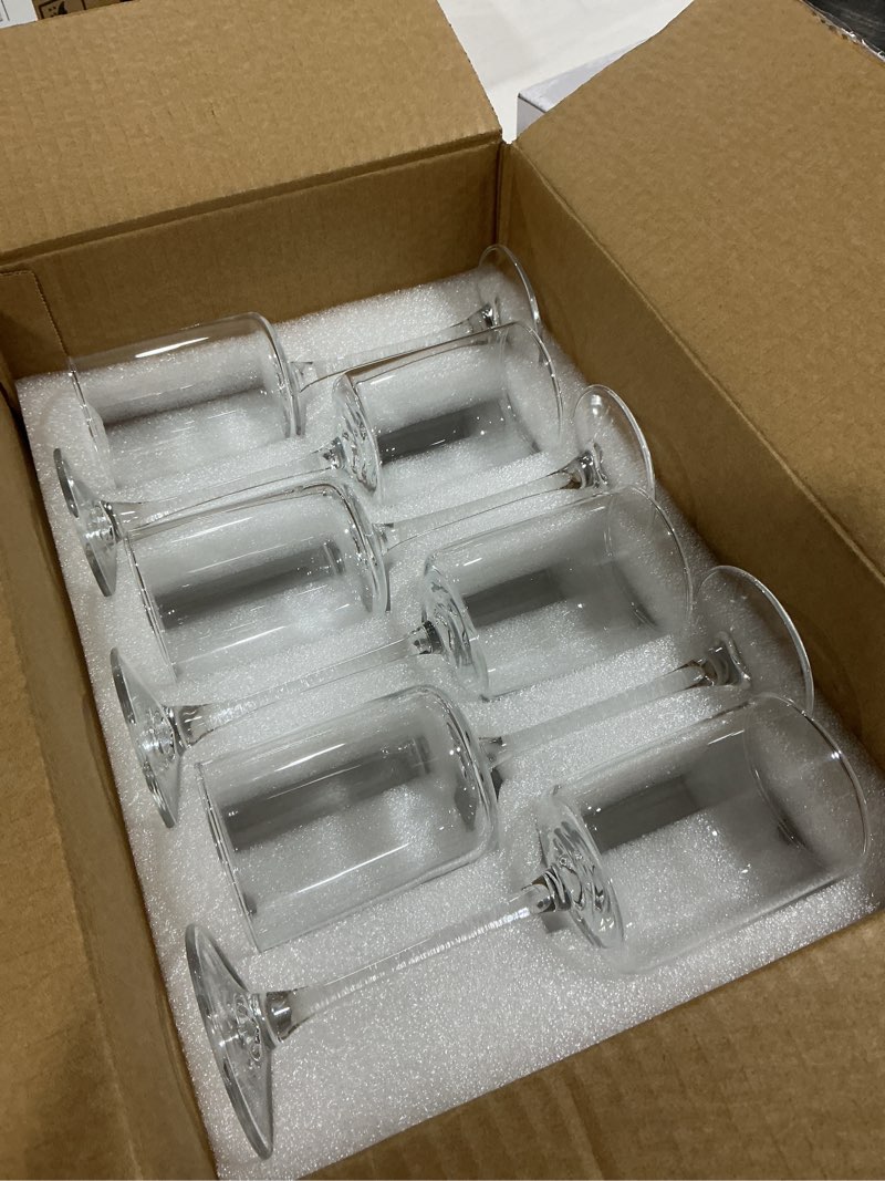 Condition photo showing Good Condition for square wine glasses set of 12,10oz large champagne flute, square unique white & red wine goblets, dishwasher-safe clear (12)
