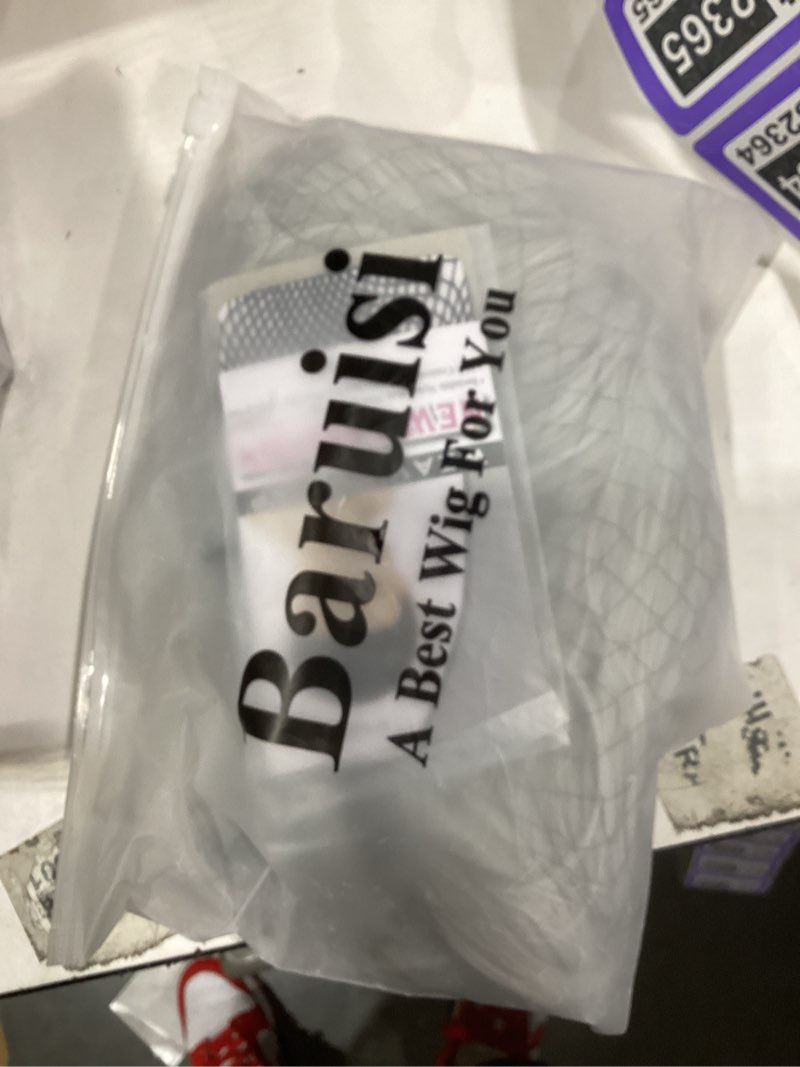 Condition photo showing Good Condition for baruisi silver gray short hair wigs for women synthetic straight natural looking cosplay wig with bangs