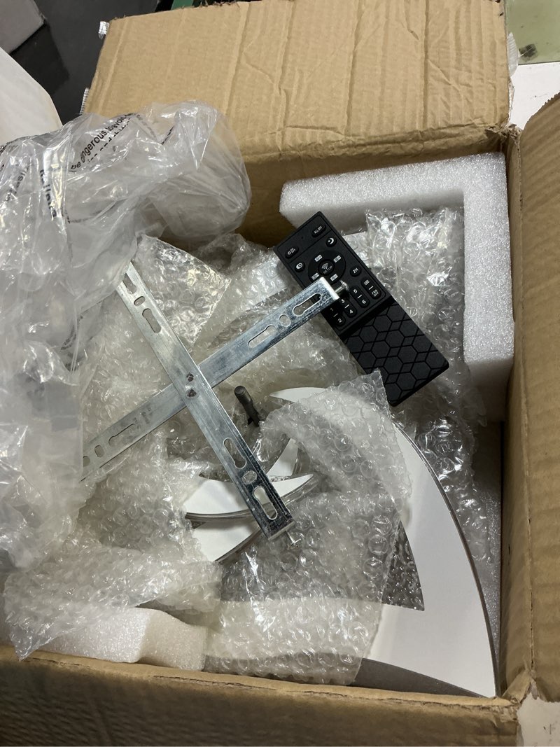 Condition photo showing As Is for bedroom living room ceiling fan with lights,remote smart dimming led low profile ceiling fans with lights,ultrathin quiet ceiling fans night light,simple modern light fan ceiling kitchen office dining