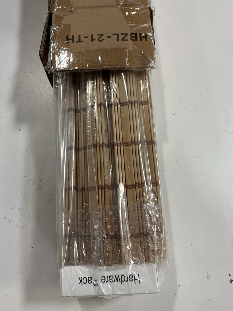 Condition photo showing New/Like New for AGESISI Bamboo Roman Shades with Valance Cover, Cordless Blinds for Indoor Windows, Light Filtering 
