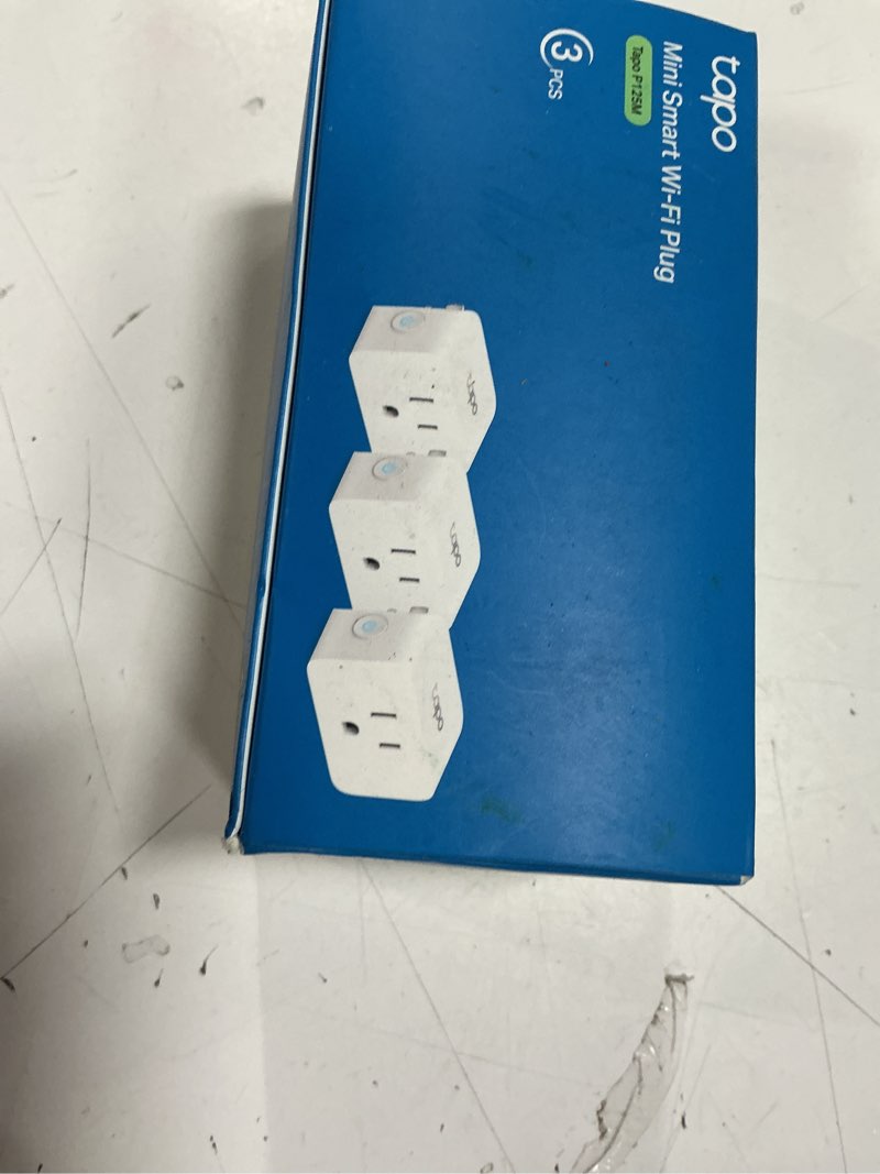 Condition photo showing Good Condition for tp-link tapo matter supported smart plug mini, compact design, 15a/1800w max, super easy setup, works with apple home, alexa & google home, ul certified, 2.4g wi-fi only, white, tapo p125m(3-pack) 3-pack matter compatible
