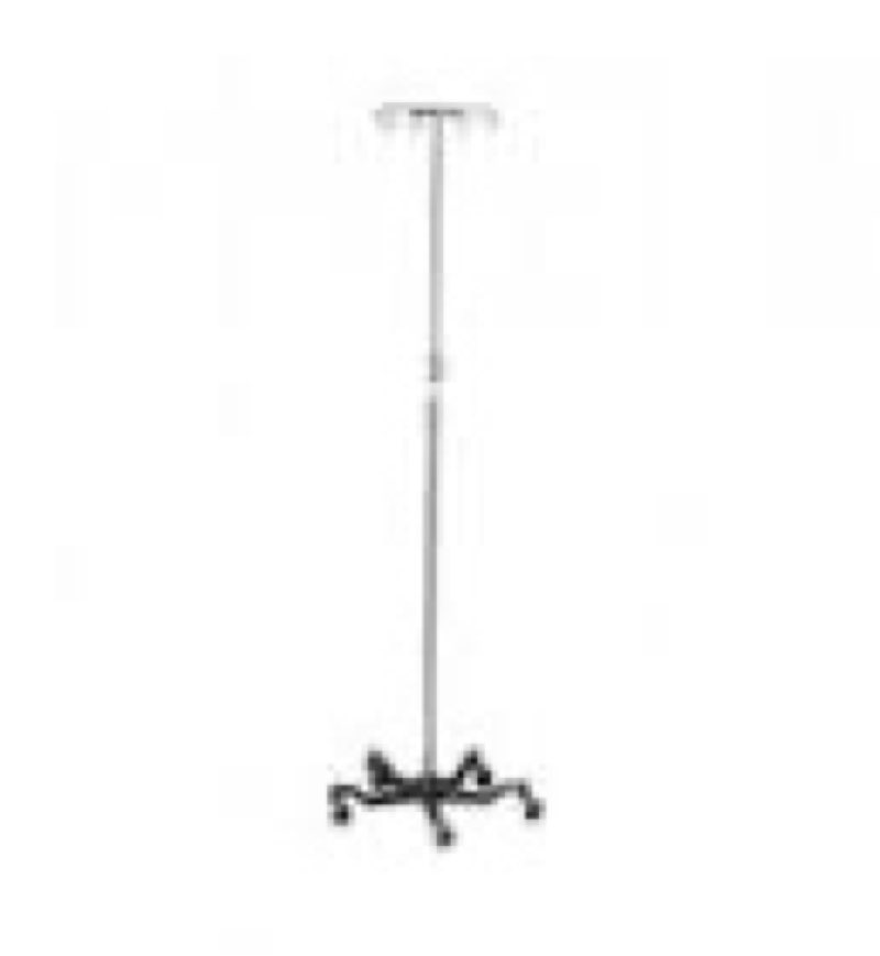 medline 4 leg iv poles stand, 2 hook, 4 caster, chrome, 47 to 85" adjustable height