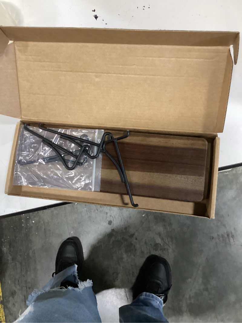 Condition photo showing Good Condition for walnut color pegboard shelf only for ikea skadis, 2 pcs | acacia hardwood,high balance no tilt, pegboard accessories compatible with ikea skadis pegboard for home office