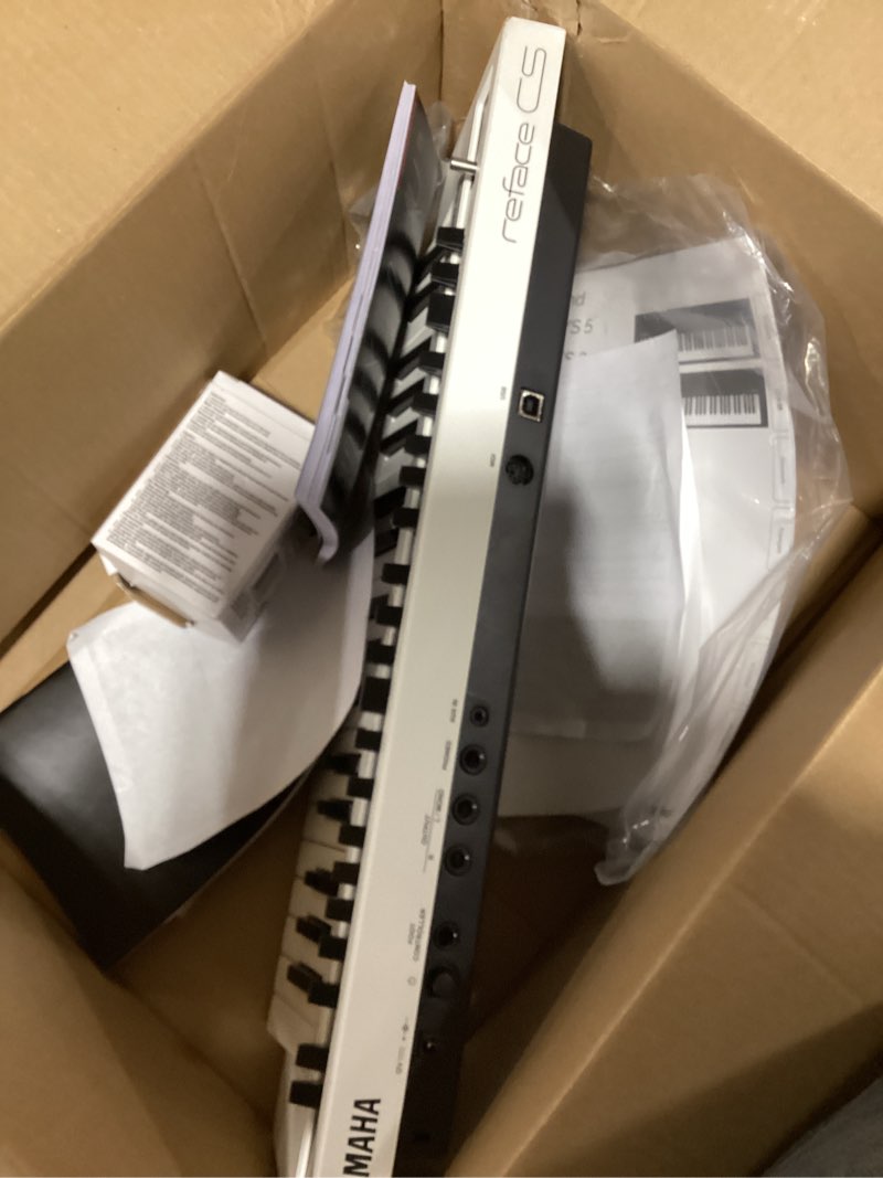 Condition photo showing As Is for Yamaha Portable Analog Modeling Synthesizer, Mobile 37-Key Mini Keyboard with Premium Feel, Big Sound/Small Size, White, (reface CS) Untested