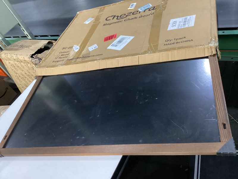 SCRATCHED 2-in-1 Double-Sided Magnetic Chalkboard 36\"x24\", Chalk Calendar Board & Large Blackboard for Kitchen