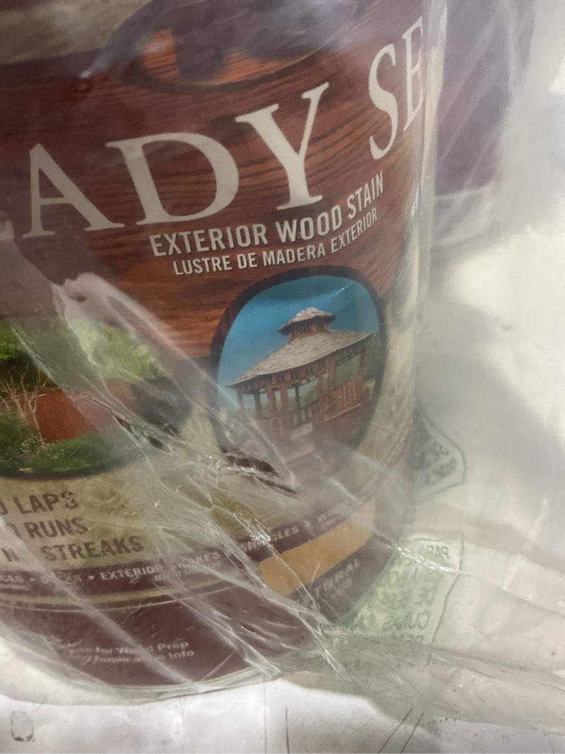 Condition photo showing As Is for ready seal exterior wood stain | semi-transparent oil-based formula | professional grade stain and sealer in one | ideal for decks, fences, pergolas, wood siding & more | gallon | natural light oak 1 gallon natural / light oak