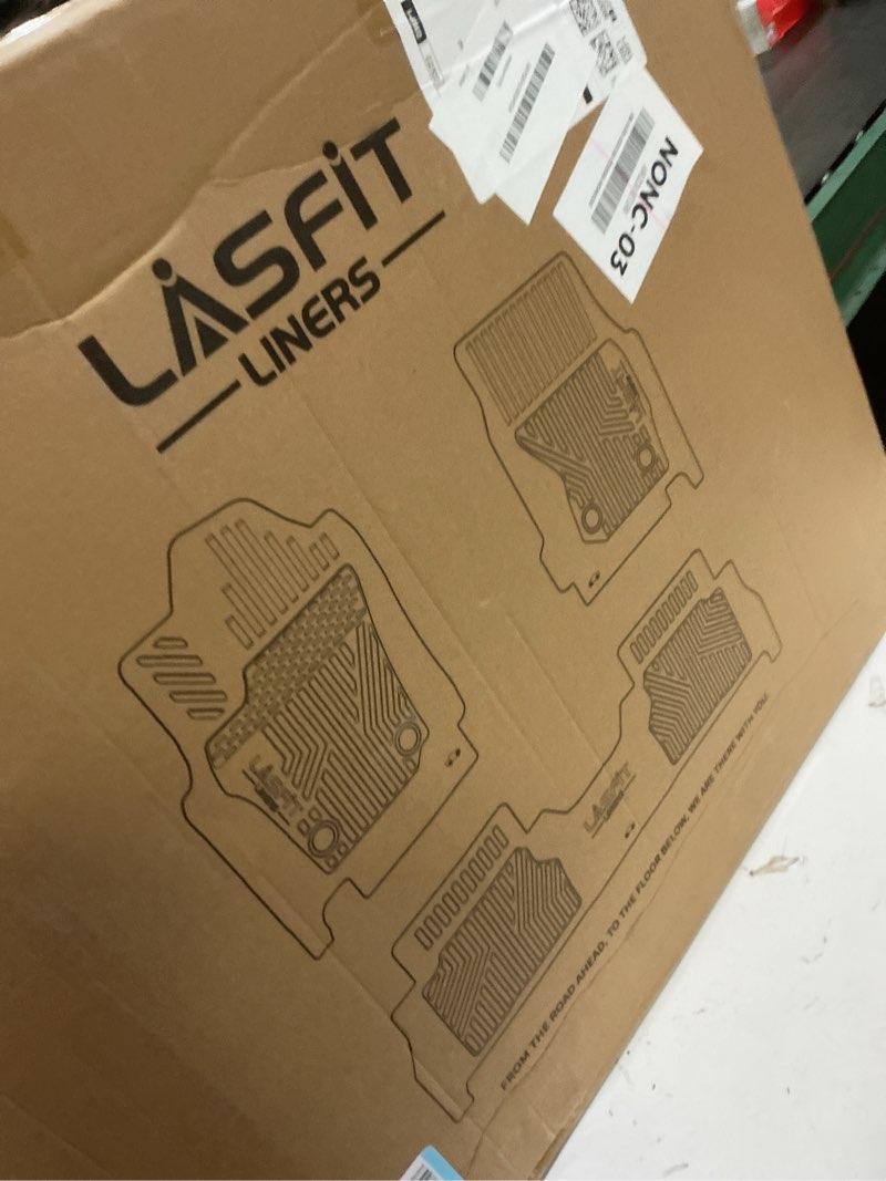 Condition photo showing New/Like New for lasfit floor mats for ford explorer 6 seats 2026 2025 2024 2023 2022, custom fit all weather tpe protector 3 rows floor liners, easy clean anti slip waterproof accessories black style: 3) explorer 6-seat| 22-26 | 3rows