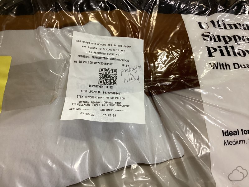 Condition photo showing Good Condition for similar pillows queen size set of 1, washable supportive single bed pillow with super soft down alternative fill, luxury fluffy hotel quality for side, back, and stomach sleepers 1 queen