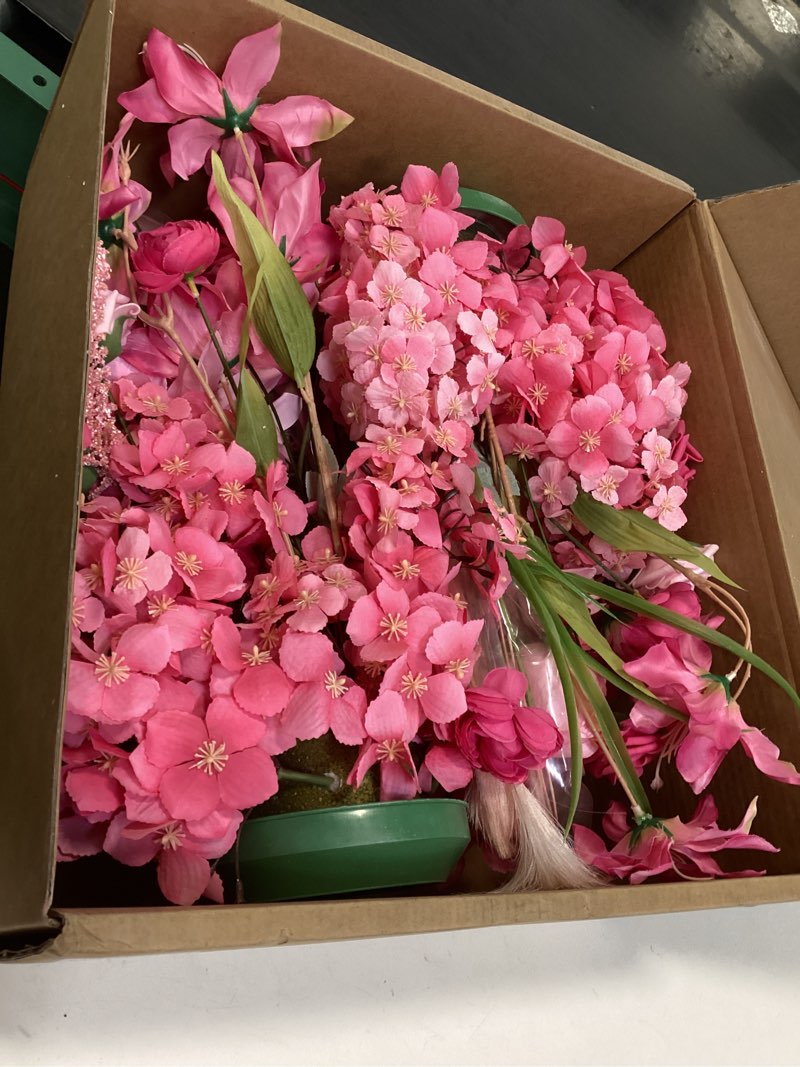 Condition photo showing Good Condition for TINGE TIME Free-Standing Artificial Flower Set of 2, Table Centerpiece with Rubber Pad, Silk Fake Flower for Wedding Centerpiece Archway Aisle Welcome Entrance (Hot Pink)