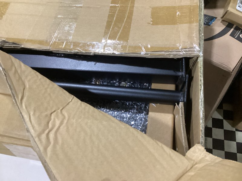 Condition photo showing Good Condition for C Shaped End Table, Adjustable Height C Shaped Side Table for Couch, 360°Swivel TV Tray Table, Couch Tables That Slide Under, Sofa Side Table for Bedroom/Living Room/Bathroom (Black) Adjustable All Black Trumpet 40*30