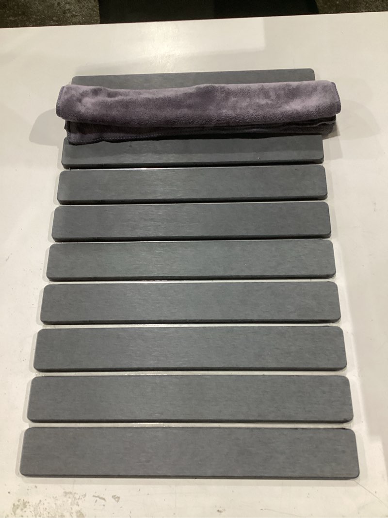 Condition photo showing Good Condition for stone dish drying mat for kitchen counter,24"(l)×16"(w) collapsible fast-drying diatomaceous earth mats with towel sanding tool,versatile stone drying mats for cups dishes bottles