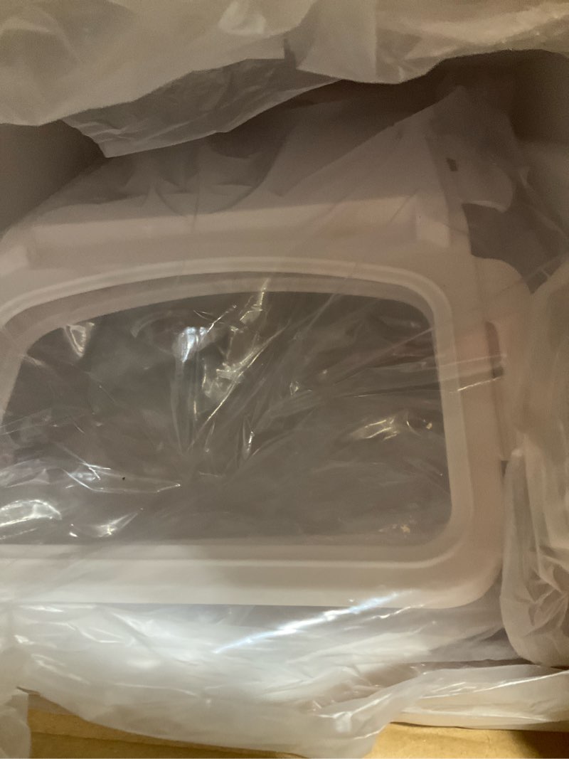 Condition photo showing New/Like New for VEVOR Rice Storage Container, 4.5Gallon/20L x2 Capacity Large Dog Food Dispenser Bin, Kitchen Ingredient Grain Cereal Flour Bin, Pet food Containers with Wheels, 2 Measuring Cups, Airtight Lid, 2 Pack 4.5 Gallon*2