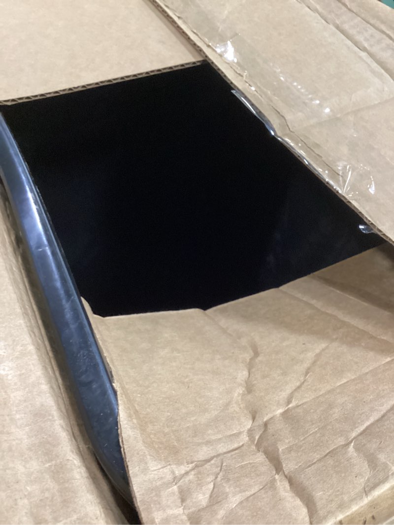Condition photo showing As Is for amazon basics rectangular commercial office wastebasket, easy to clean, space-saving, 10 gallon, black black 10 gallon (pack of 1)