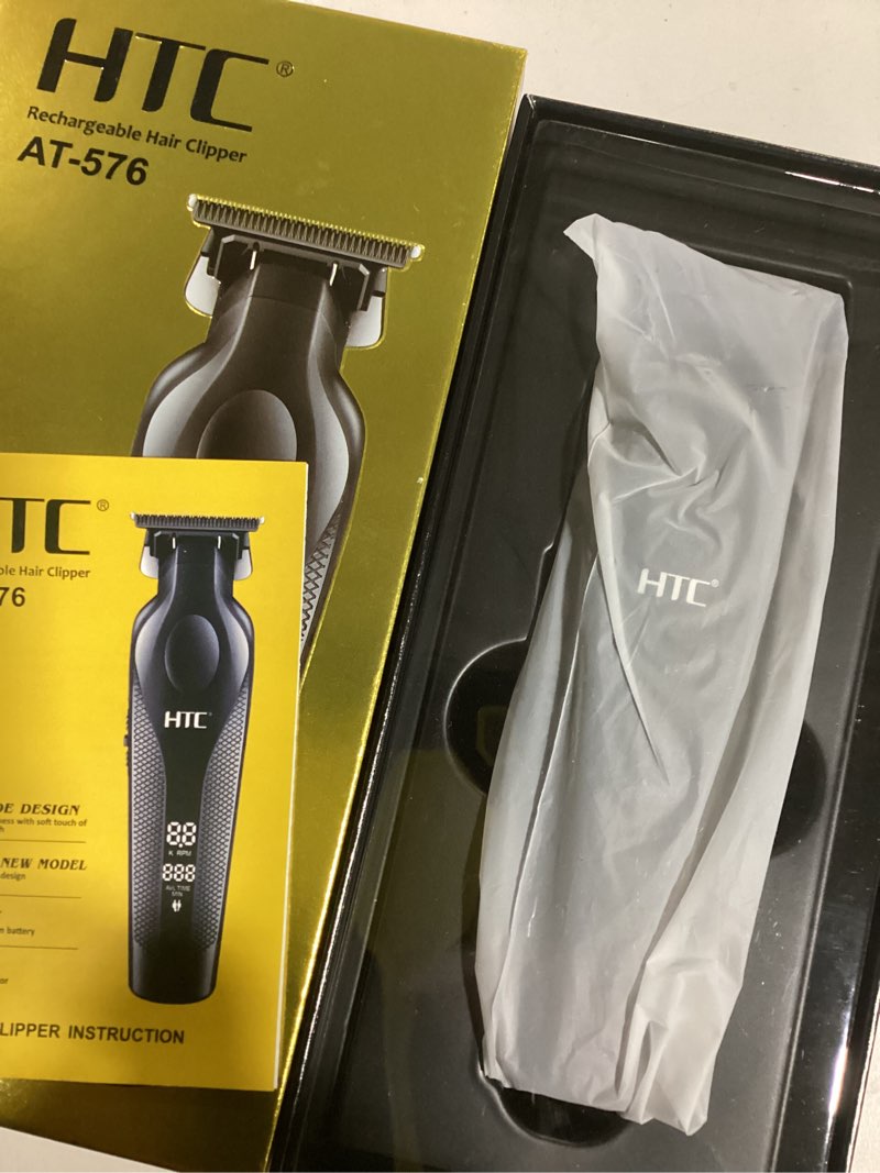 Condition photo showing New/Like New for HTC Hair Trimmer with LED Display, Butterfly Wing Design, Precision Trimming with Durable Ceramic Blade for Salon-Grade Grooming?Black?