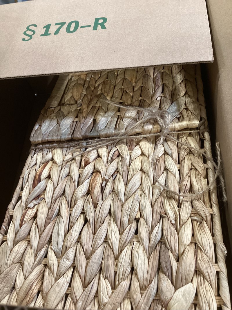 Condition photo showing Good Condition for 11x11in wicker storage basket set of 2 collapsible hyacinth cube storage baskets,storage bins for organizing storage basket with built-in handles
