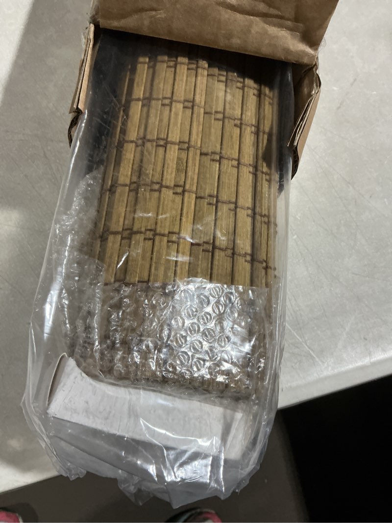 Condition photo showing Good Condition for Cordless Bamboo Roman Shades for Windows, Blinds Size (31.5" W ×64" H) Colour (Highfield Teak) Highfield Teak 31.5" W × 64" H