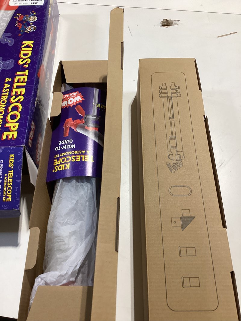 Condition photo showing As Is for Wow in The World Kids’ Telescope & Astronomy Kit, 25x & 50x Magnification, Adjustable 48” Tripod, Includes Star Wheel & Companion Audio Content, Intro to Astronomy Gift for Ages 6+ by Thames & Kosmos