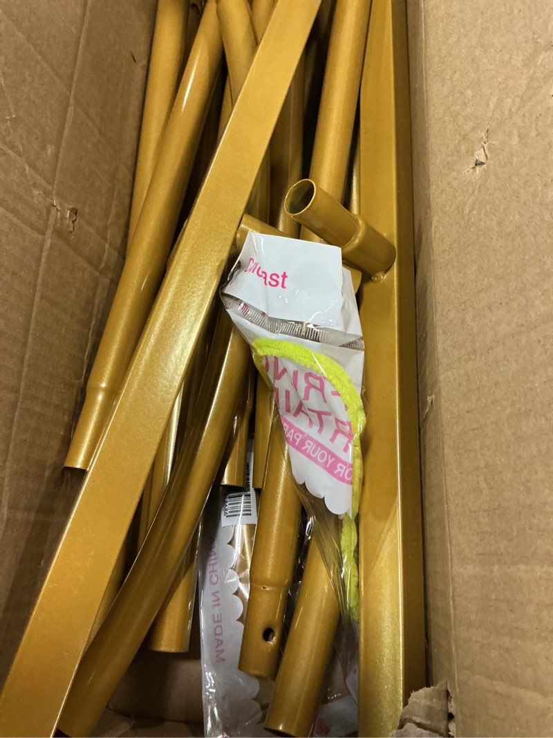 Condition photo showing Good Condition for 6.6FT Metal Wedding Arch Stand Gold Square Arched Backdrop Frame for Party Ceremony Birthday Bridal Baby Shower Garden Floral Balloon Arch Decoration