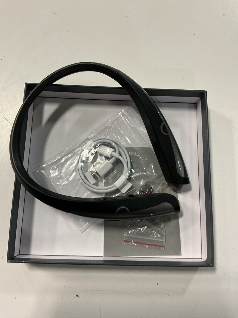 Condition photo showing Good Condition for bluetooth 5.3 neckband bluetooth headphone, sweat resistant noise cancelling stereo headphones, and retractable ear tips for music, conference, videos?bright black?