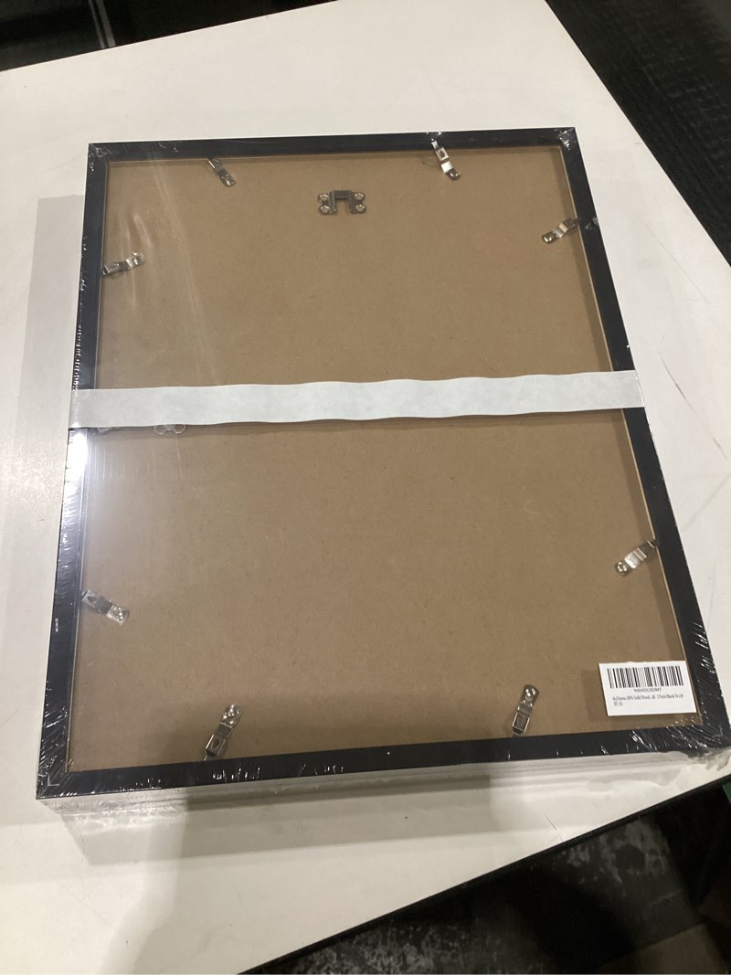 Condition photo showing New/Like New for 100% Solid Wood 14x18 Picture Frame Set of 3, Black Frame for 14 x 18 Inch Picture Poster Photo, Light Weight 14 by 18 HQ Matte Black Frame for Wall - 3 Pack/Black/14 x18