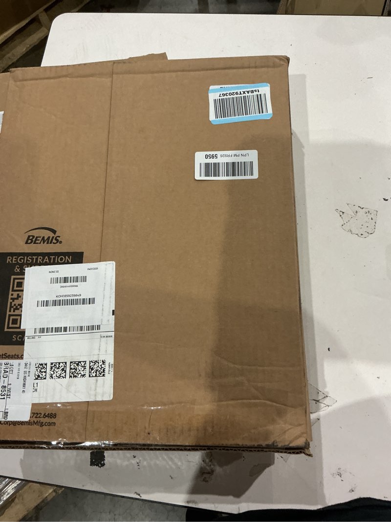 Condition photo showing Good Condition for bemis 500ec durable wood toilet seat with easy clean hinges, made in usa, round, biscuit biscuit round