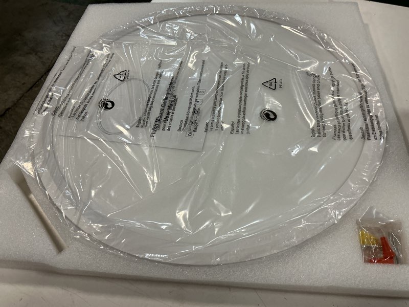 Condition photo showing Good Condition for 20 inch large flush mount ceiling light, brightness dimmable & 3000k/4500k/6000k selectable, 40w 4000lm, ultra thin, white, for bedroom, kitchen, dining room, living room, home office white 20 inch