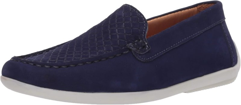 Driver Club USA Unisex-Child Kids Leather Fashion Luxury Driving Loafer with Venetian Detail 11 Little Kid blue navy