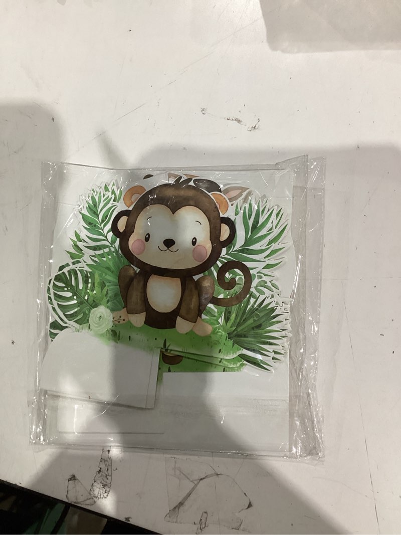 Condition photo showing New/Like New for Fengrise Safari Baby Shower Honeycomb Centerpiece Table Decorations Jungle Animals Party Supplies for Baby Shower Boy Decoration Wild One Birthday Outfit Boy Girl Gender Reveal Sage Party Decor