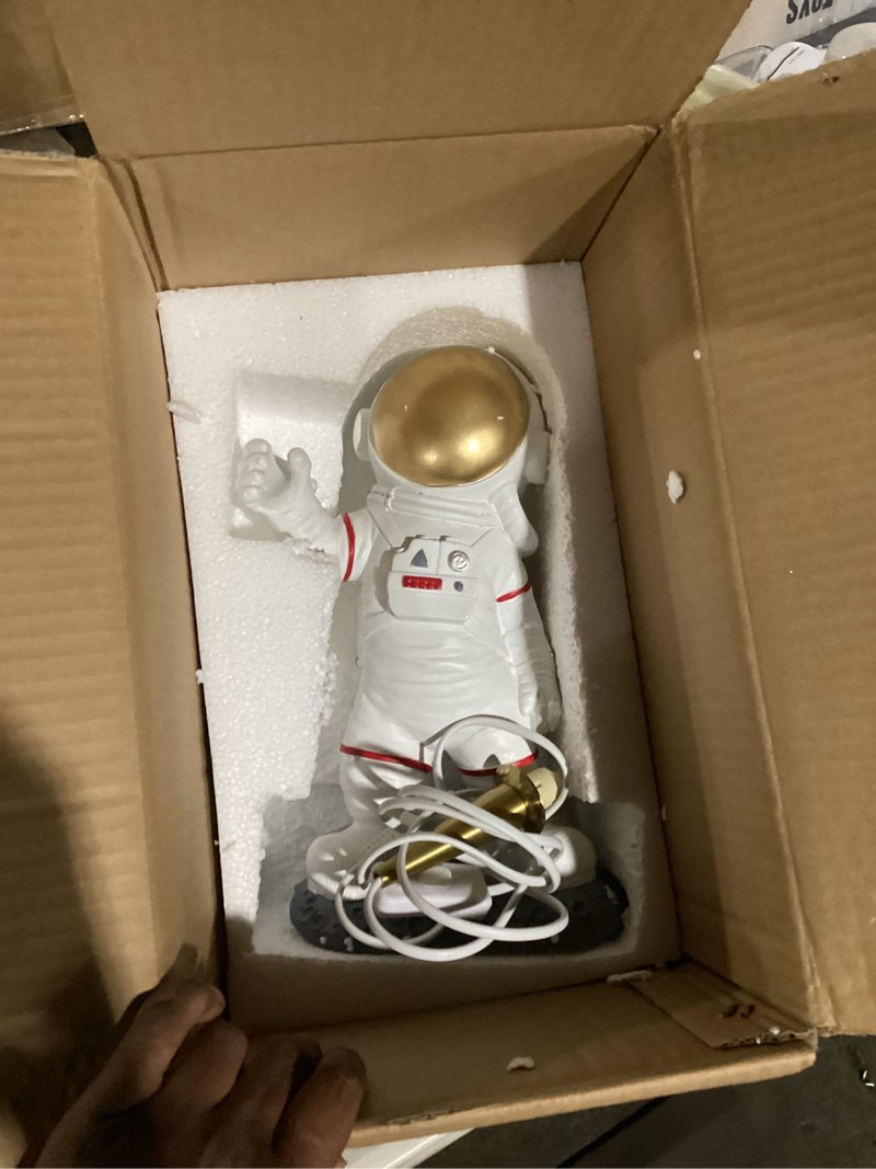 Condition photo showing Good Condition for skyblaze astronaut table lamp, resin night light, space themed table light, cute bedside desk lamp for kids bedroom, nursery standing