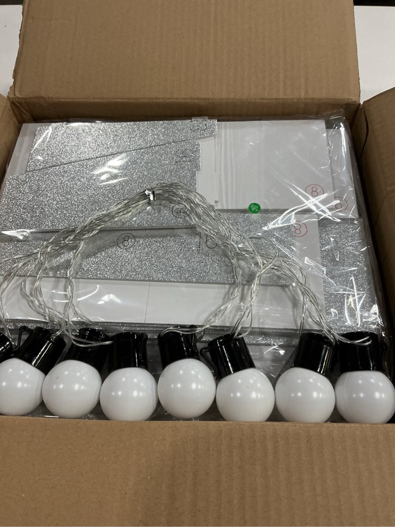 Condition photo showing New/Like New for Marquee Numbers Silver 18th-Birthday Decorations: Large 3ft Light Up Number Grey 18 Birthday Decoration for Boy Girl 18 Year Old Teen Birthday Party Decor Backdrop Big Mosaic Number 18 with Banner Silver Number 18