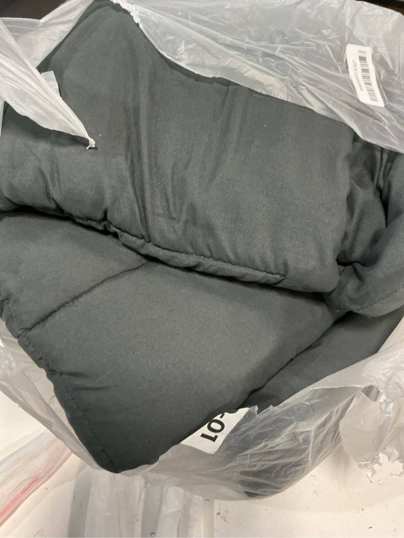 Condition photo showing As Is for HYLEORY All Season Queen Size Bed Comforter - Cooling Down Alternative Quilted Duvet Insert with Corner Tabs - Winter Warm - Machine Washable - Dark Grey Dark Grey Queen?88*88?