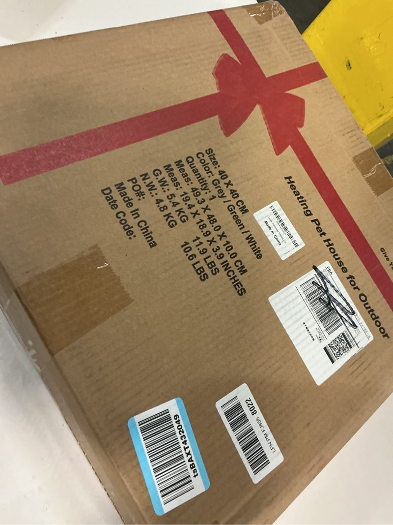 Condition photo showing Good Condition for Plastic Heated Cat House for Outside Winter, Elevated Feral Cats Shelter 100% Weatherproof & Insulated with Safe Escape Door, Outdoor Cat House with Heated for Stray Kitty Grey 17.7"X17"X17.5" Grey-17.7"x17"x17.5"