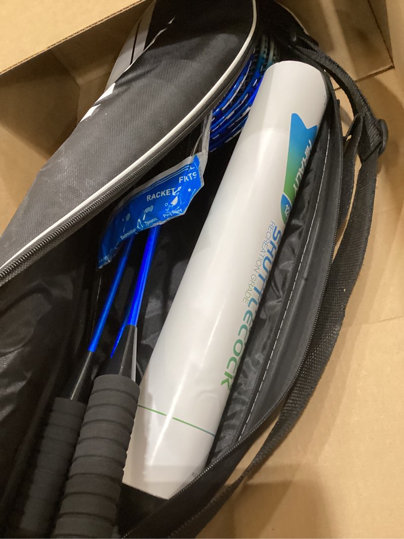 Condition photo showing Good Condition for hiraliy badminton rackets set for backyards, badminton set, includ 2/4 rackets, 6/12 birdies, 1 carrying bag, outdoor game for adult family beginner 4 player(4 racket 12 birdies)
