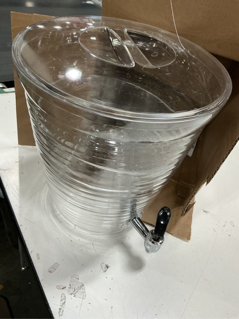 Condition photo showing As Is for creativeware bark beverage dispenser, 2.5 gallon, clear, (pack of 1)