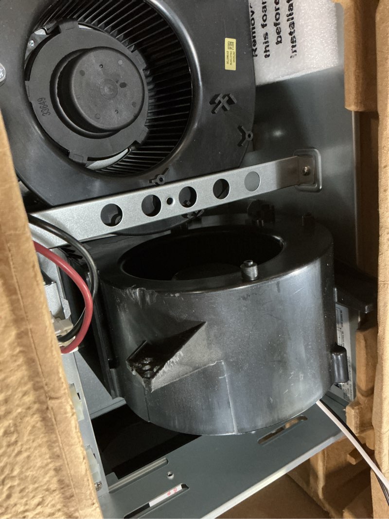Condition photo showing As Is for utilitech heater 1.5-sone 80-cfm white lighted bathroom fan and heater