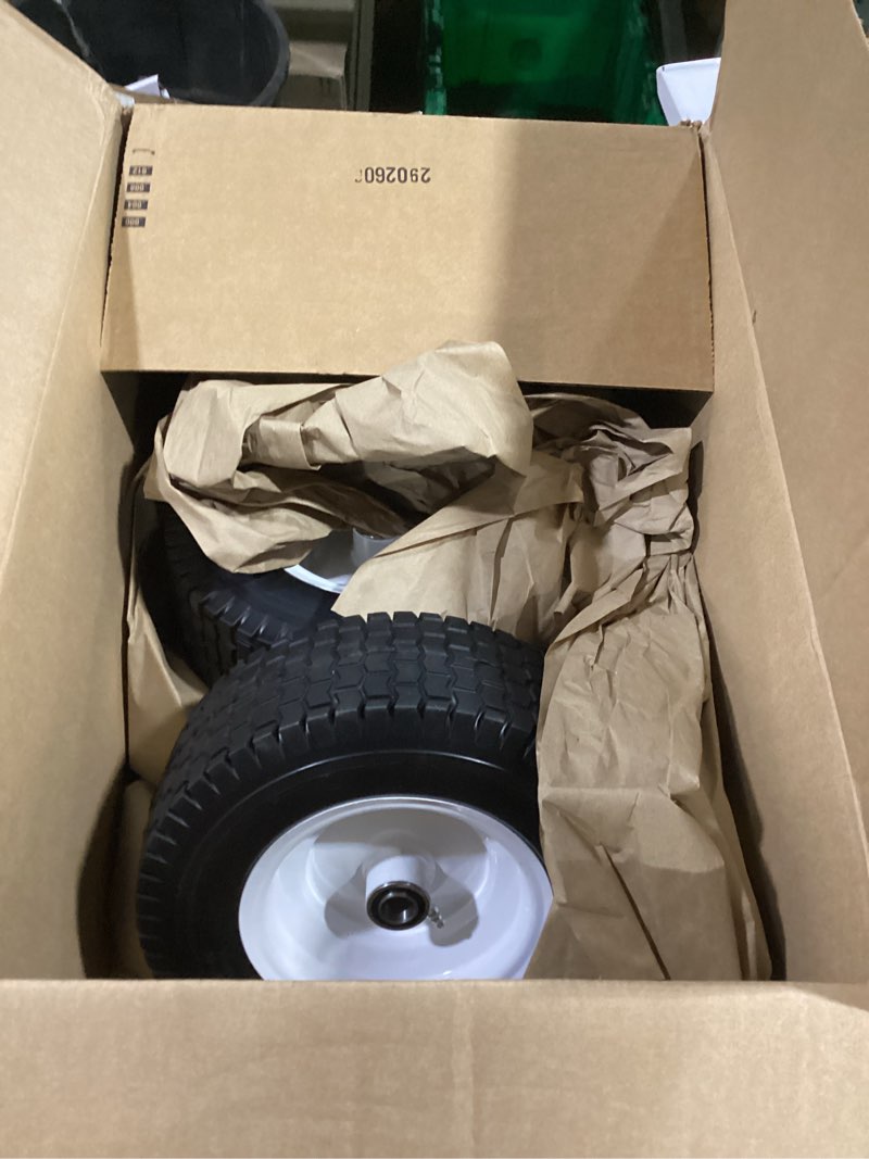 Condition photo showing Good Condition for flat free tire | durable rubber replacement wheel | tire for cart, wagon | 1" axle bearing | 4" hub