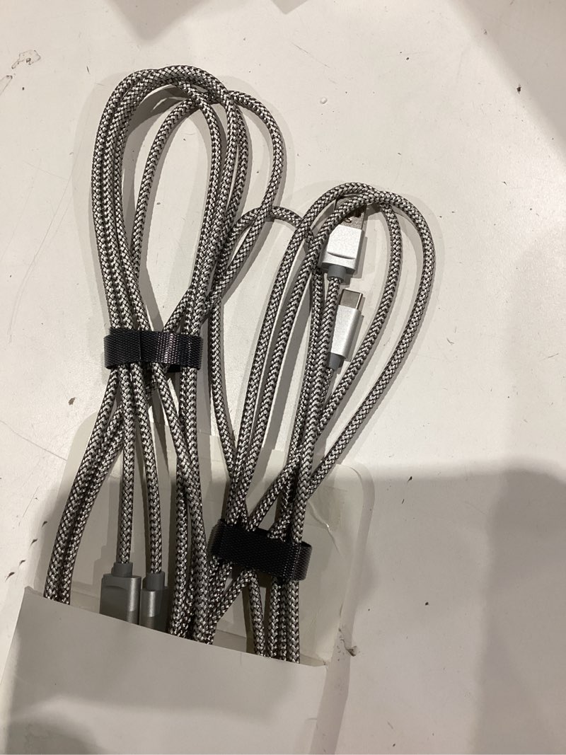 Condition photo showing Good Condition for basesailor for iphone 17 16 pro max charger cord,usb to usb c cable 6.6ft/2pack,type c charging power cord for apple 15 ipad 10 air 4 5,samsung galaxy s25 s24 s23 s22 plus ultra,a52 a53 a54,pixel 9 8 2pack 6.6ft(2m) 2 pack silver